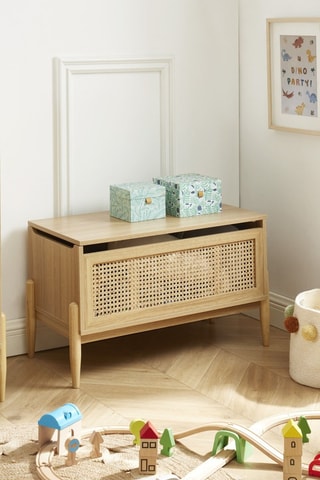 Coffre de rangement en rotin 1 tiroir Pablo - 74 x 47,5 x 40 cm