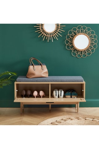 Banc à chaussures 1 abattant Amana - Imitation bois et anthracite