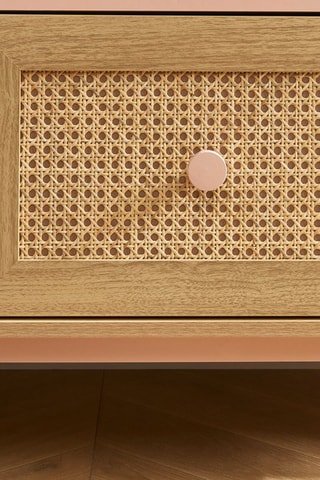 Armoire 1 porte Pablo - Naturel et rose