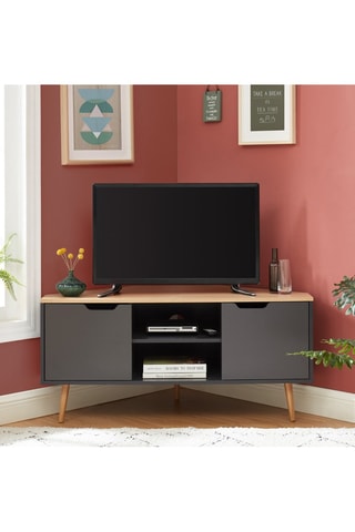 Meuble TV d'angle 2 portes Lyna - 115 x 55 x 53,5 cm