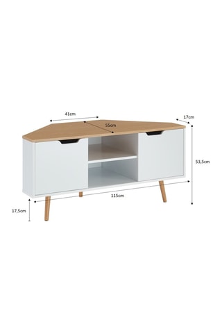 Meuble TV d'angle 2 portes Lyna - 115 x 55 x 53,5 cm