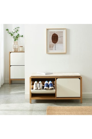 Meuble à chaussures 2 abattants Kilda - 100 x 35 x 50 cm 