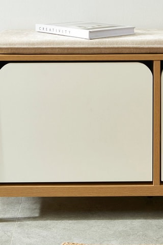 Meuble à chaussures 2 abattants Kilda - 100 x 35 x 50 cm 