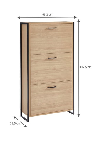 Meuble à chaussures 3 abattants Archi - Imitation bois