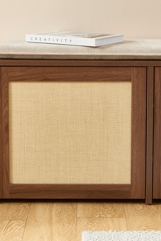 Meuble à chaussures 2 abattants en bois d’hévéa Haria - 100 x 45 x 30 cm