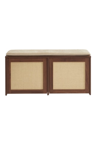 Meuble à chaussures 2 abattants en bois d’hévéa Haria - 100 x 45 x 30 cm