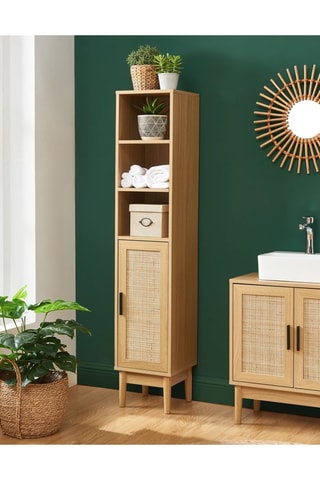 Colonne de salle de bain 1 porte Amana - Imitation bois