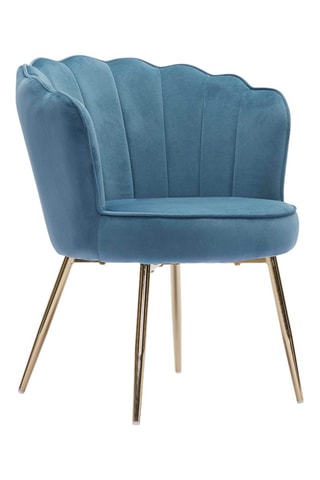 Fauteuil Callista - Bleu - En tissu velours