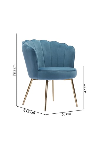 Fauteuil Callista - Bleu - En tissu velours