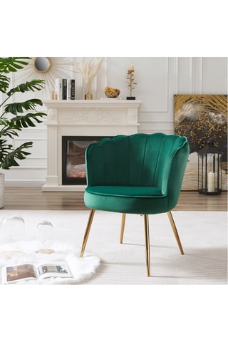 Fauteuil Callista - Vert - En tissu velours