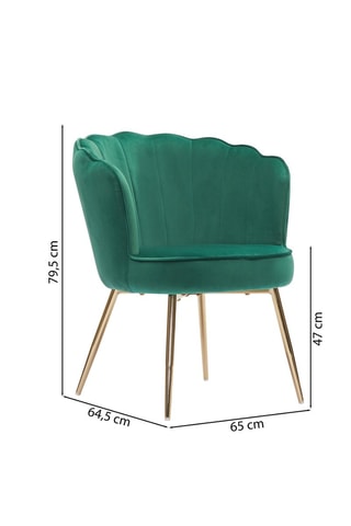 Fauteuil Callista - Vert - En tissu velours