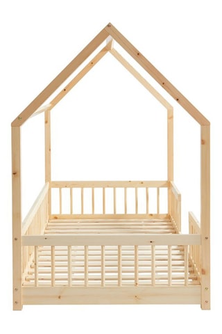 Lit cabane avec barrières Tiny - Naturel