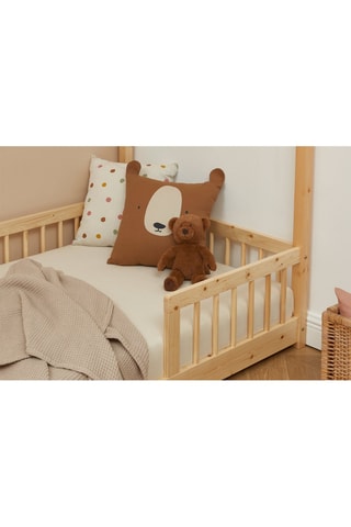 Lit cabane avec barrières Tiny - Naturel