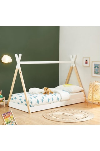 Lit enfant tipi Tiny - Blanc et naturel