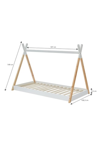 Lit enfant tipi Tiny - Blanc et naturel
