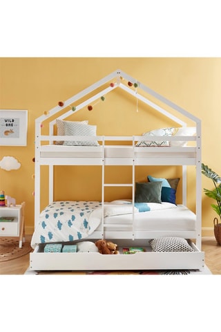 Lit superposé enfant avec tiroir Tiny - Blanc