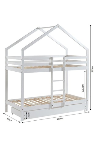 Lit superposé enfant avec tiroir Tiny - Blanc