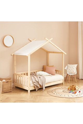 Lit enfant tente Tiny - Blanc et naturel