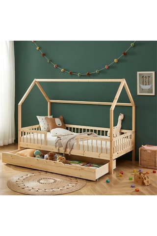 Lit cabane avec sommier Tiny - Naturel