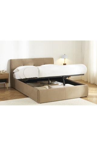 Lit-coffre avec sommier en bois Seguro - Couchage 140 x 190 cm