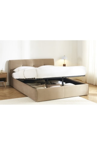 Lit-coffre avec sommier en bois Seguro - Couchage 160 x 200 cm