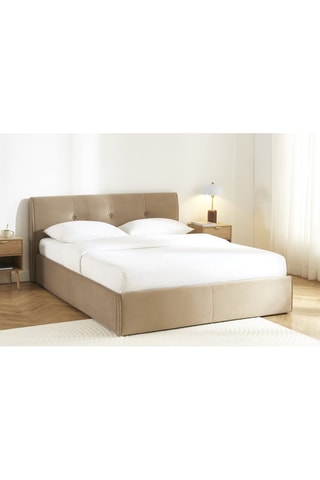 Lit-coffre avec sommier en bois Seguro - Couchage 160 x 200 cm