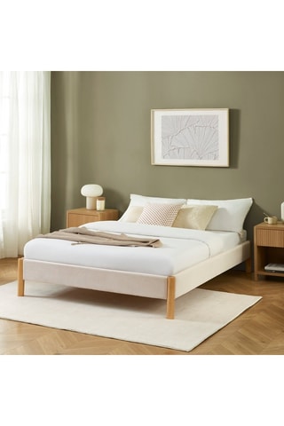 Lit avec sommier en bois d’eucalyptus et bois d’hévéa Bowi - Couchage 140 x 190 cm