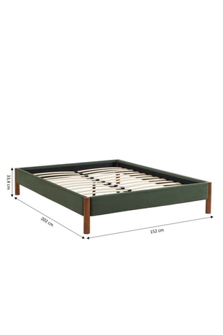 Lit avec sommier en bois d’eucalyptus et bois d’hévéa Bowi - Couchage 140 x 190 cm