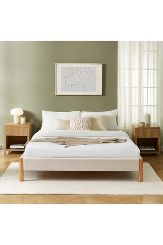 Lit avec sommier en bois d’eucalyptus et bois d’hévéa Bowi - Couchage 160 x 200 cm