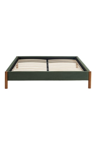 Lit avec sommier en bois d’eucalyptus et bois d’hévéa Bowi - Couchage 160 x 200 cm