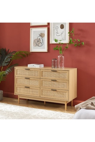 Commode 6 tiroirs Amana - 120 x 75 x 39,5 cm