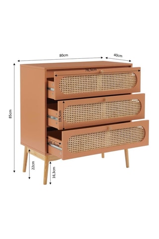 Commode 3 tiroirs Sixtine - 80 x 40 x 85 cm