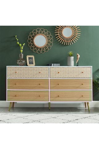 Commode 6 tiroirs Capucine - 150 x 80 x 39,5 cm