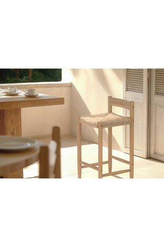 2 tabourets de bar en acacia Teva - 41,5 x 82 x 43 cm