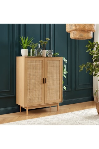 Buffet haut 2 portes Amana - Imitation chêne