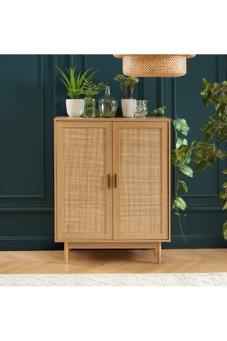 Buffet haut 2 portes Amana - Imitation chêne