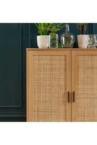 Buffet haut 2 portes Amana - Imitation chêne