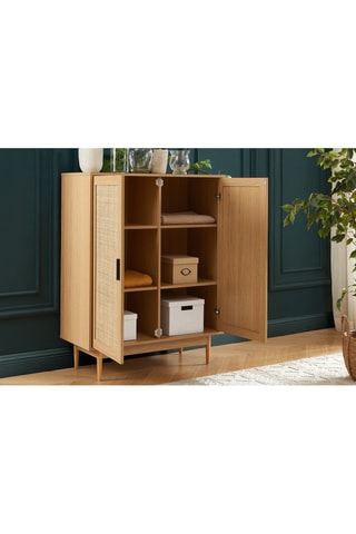 Buffet haut 2 portes Amana - Imitation chêne