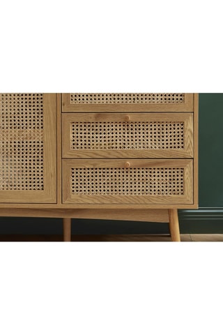 Buffet 2 portes Ines - Imitation chêne - 150 x 75 x 40 cm