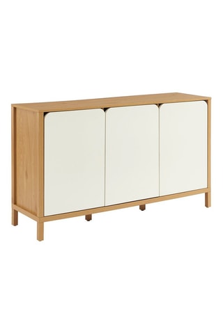 Buffet 3 portes en bois d’hévéa Kilda - 140 x 80 x 39 cm