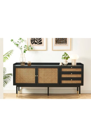 Buffet 2 portes Léron - Naturel et noir