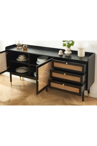 Buffet 2 portes Léron - Naturel et noir