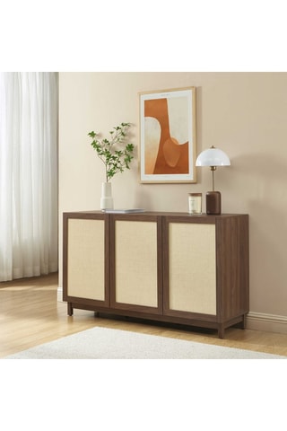 Buffet 3 portes en bois d'hévéa  Haria - 140 x 80 x 41 cm