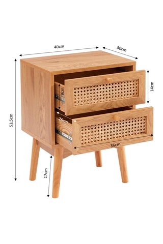 Table de chevet 2 tiroirs Ines - 40 x 53,5 x 30 cm