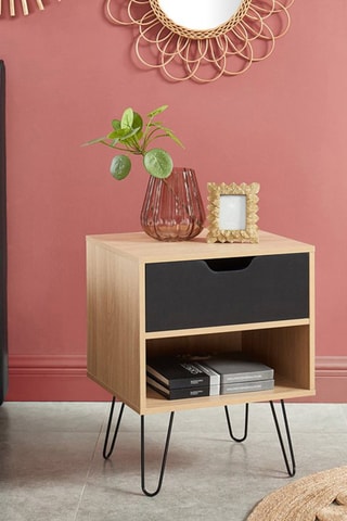 2 tables de chevet 1 tiroir et 1 niche Duo - 40 x 50 x 34 cm