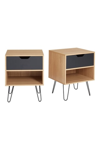 2 tables de chevet 1 tiroir et 1 niche Duo - 40 x 50 x 34 cm