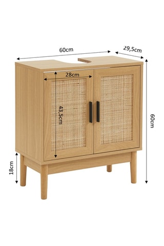 Meuble sous lavabo 2 portes Amana - Imitation bois