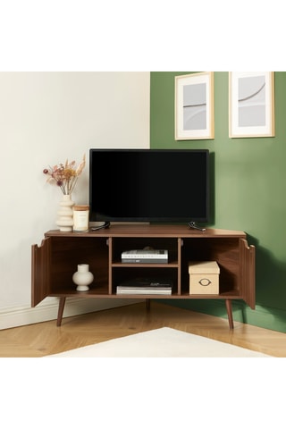 Meuble TV d'angle 2 portes Lyna - 115 x 51 x 33 cm