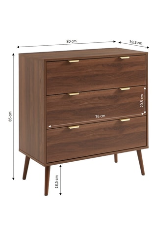 Commode 3 tiroirs Jeanne - 85 x 80 x 39,5 cm