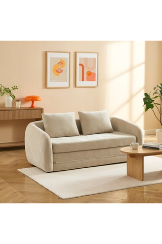 Canapé convertible Paz - Beige - 2   places - Revêtement en tissu chenille